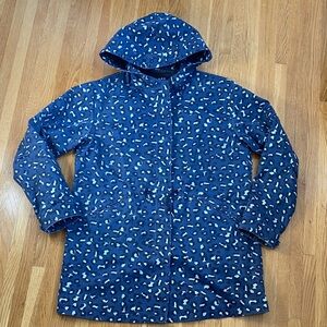 A.P.C. Navy and White Spotted Trench Coat